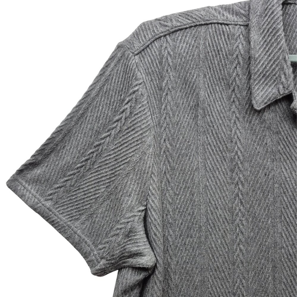 Arizona Jean Co Men’s Jacquard Casual Shirt Button-up Short Sleeve Size 2XL Gray - Picture 4 of 11